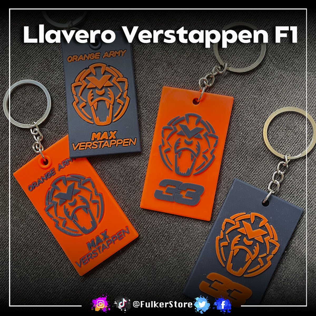 Llavero Max Verstappen – Red Bull F1 Orange Army