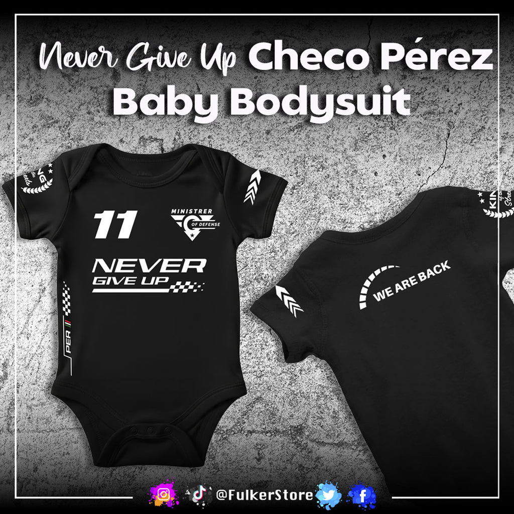 Baby Bodysuit – “Never Give Up” Checo Pérez