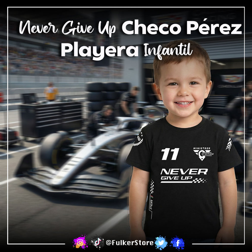 Kids' T-shirt – “Never Give Up” Checo Pérez